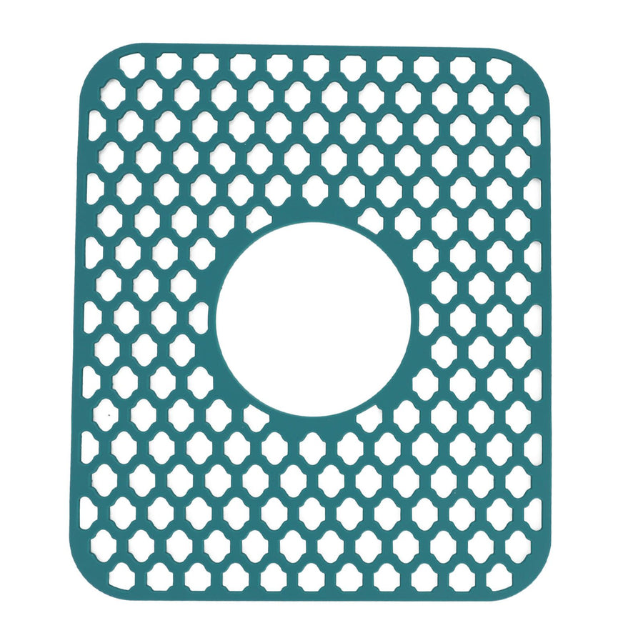 Sink Protector for Kitchen Silicone Non Slip Heat Resistant Mat for Bottom of Center Drain Sink Farmhouse Stainless Steel Porcelain Sink Green