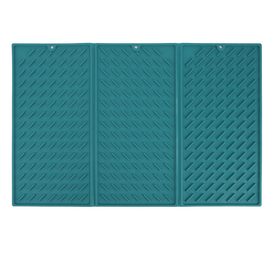 3 Fold Counter Foldable Drying Mat Silicone Fast Drying Waterproof Reusable Drying Kitchen Mat for Kitchen Bathroom Green