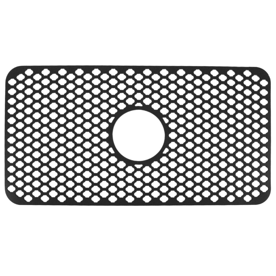 Hollow Insulated Kitchen Sink Mat Non Slip Multi Functional Large Size Silicone Sink Mat Protector Black