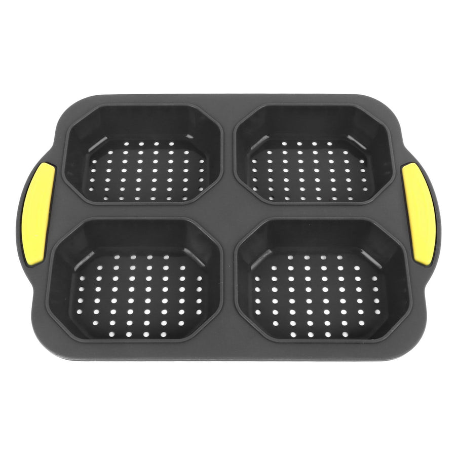 4 Grid Silicone Loaf Pan Baking Pan for Baking French Baguettes Hot Dog Buns Bread Mold Nonstick Dishwasher Safe Heat Resistant