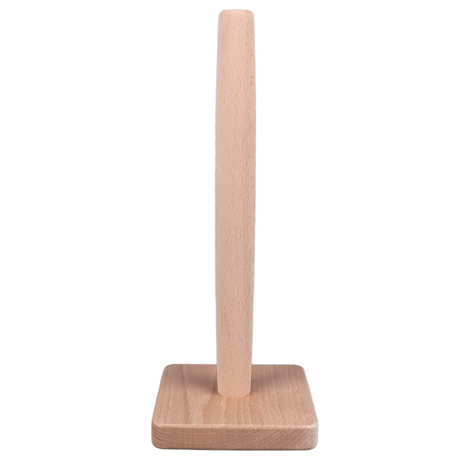 Wooden Paper Towel Holder Countertop Farmhouse Standing Paper Towel Organizer Roll Dispenser with Non Slip Base for Kitchen Living Room
