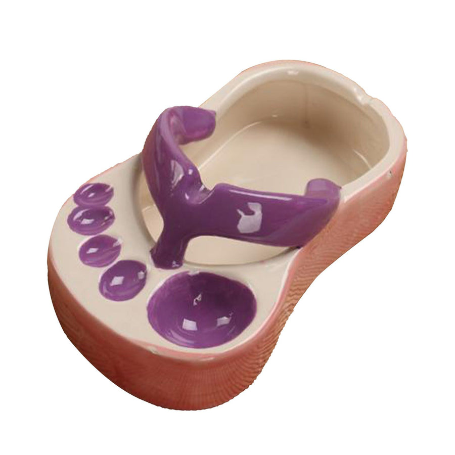 Ceramic French Fries Dish Cute Flip Flops French Fries Plate Cute Ceramic Bowl Flip Flops Shaped Snack Chip Soy Sauce Serving Dish Bowl Plate Purple