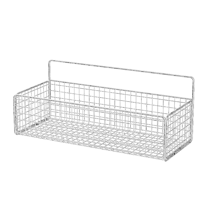 Kitchen Hanging Storage Rack Wall Mounted Storage Basket Punch Free Hanging Wall Organizer Baskets for Dormitory Bedroom White
