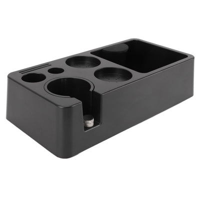 Coffee Tamping Station ABS Modern Multifunctional Coffee Filter Tamper Holder Portafilter Stand for Home Kitchen Cafe Bar Black