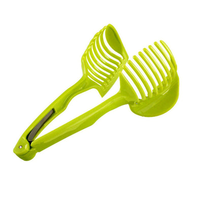 Tomato Slicing Holder ABS Multipurpose Handheld Round Fruit Tong Onion Holder Kitchen Cutting Aid Gadgets Tool for Lemon Egg Vegetables