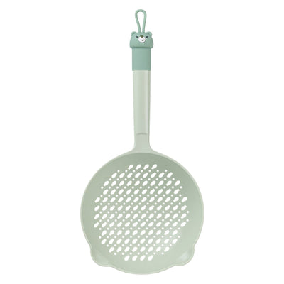Ladle Fine Mesh Strainer Durable Nylon PVC Handle Heat Resistant Large Capacity Versatile Spoon Ladle for Kitchen Green