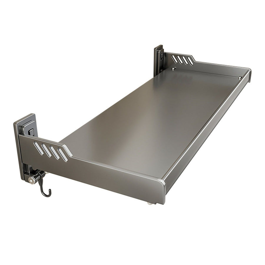 Wall Mount Kitchen Shelf Carbon Steel Punch Free Multifunctional Floating Shelf Hanging Spice Rack for Utensils