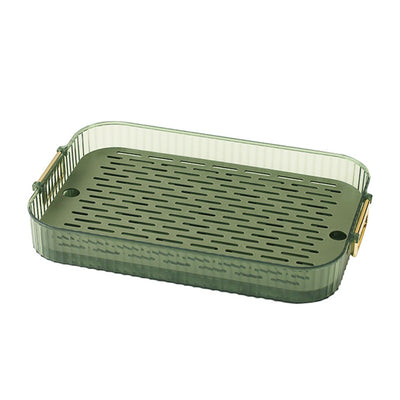 Dish Drain Tray Multipurpose Innovative Light Luxury Double Layers Efficient Draining Drain Tray for Tea Fruit Dish L