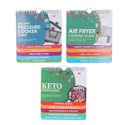 3 Pack Pot Sheets Magnet Set Fryer Pressure Cooker Keto Food Perfect Temperature Cooking Time Guide for Meat Beef Pork Vegetable Kitchen Gadgets