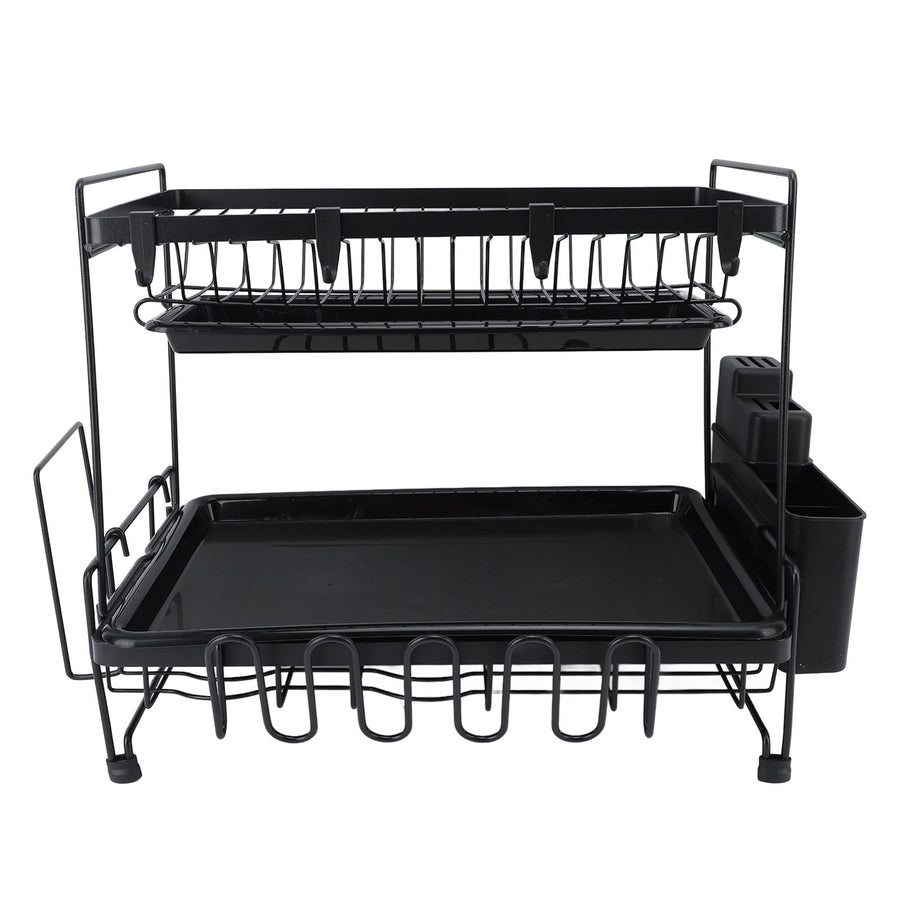 Dish Drying Rack 2 Layer Foldable Versatile Convenient Storage Dish Drainer Rack with Utensil Holder for Home