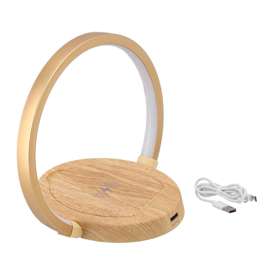 LED Wireless Charger Lamp with 3 Lighting Mode Eye‑Caring Reading Light for Bedroom HomeOval Style