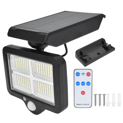 Solar Body Induction Wall Light IP65 Waterproof 160LED Remote Control Street Light for Outdoor