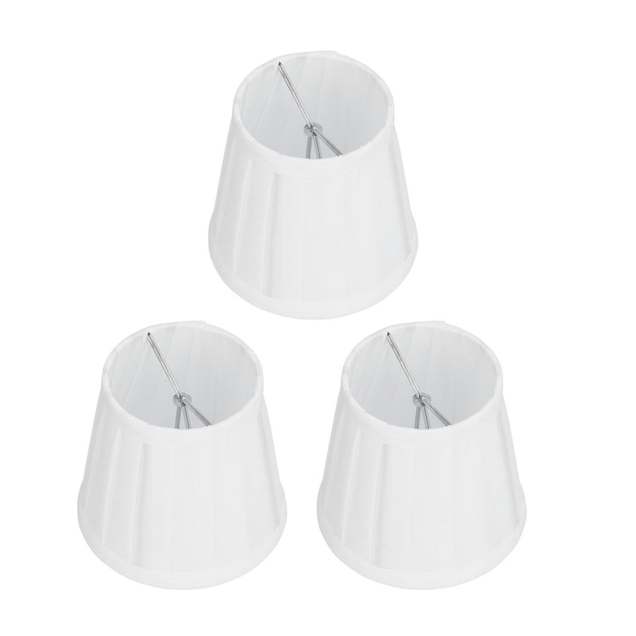 3PCS Cloth Lampshade E14 Clip On Fabric Lamp Cover for Chandelier Wall Lamp Office Home Decor(White )