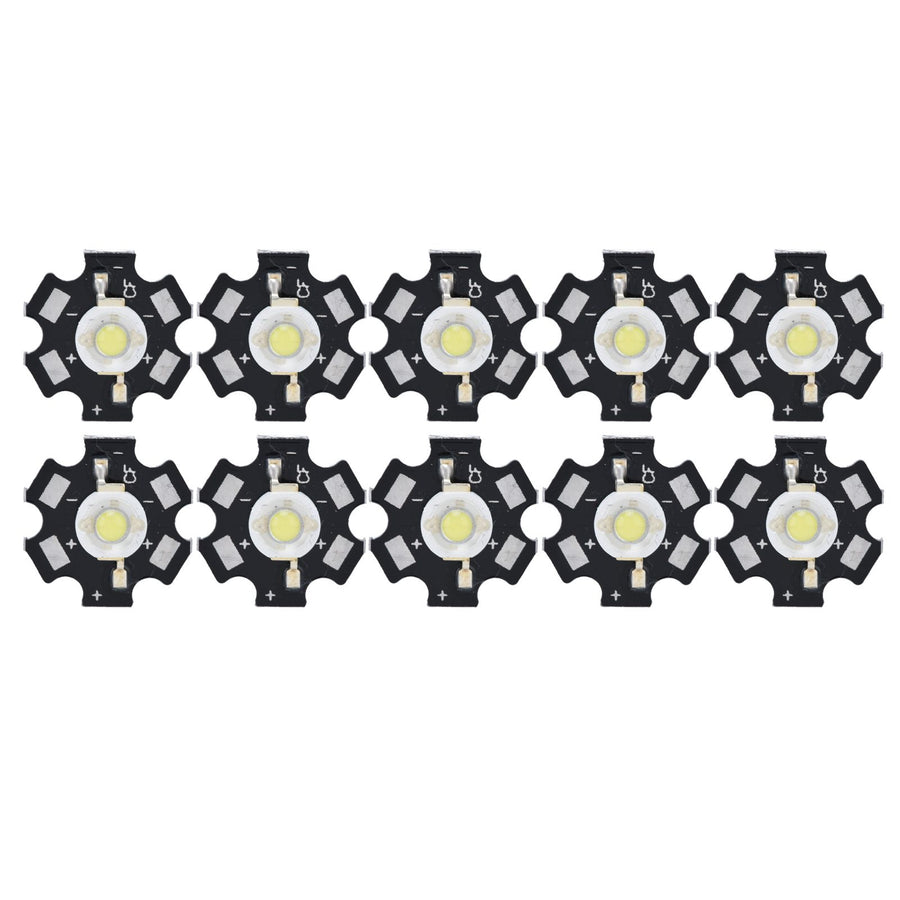 10Pcs Ultra Bright LED Chip 3V DIY Light Beads for Ceiling Light Downlight Flashlight Table LampWhite Light 6500K 3W
