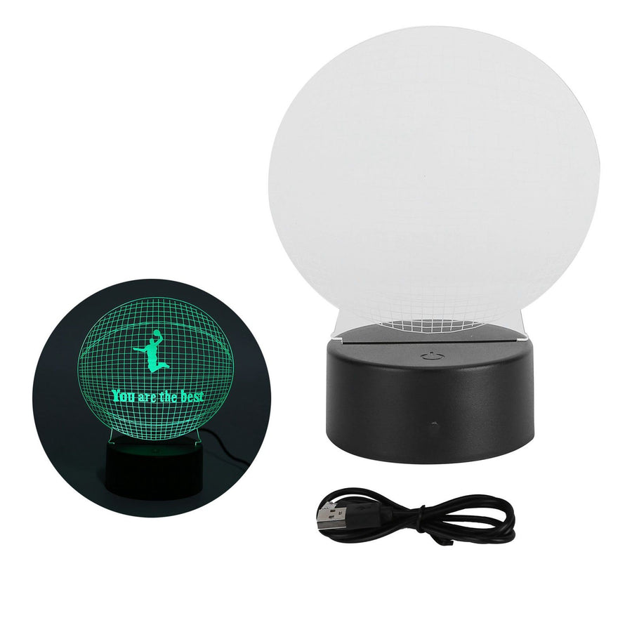 Basketball 3D LED Lamp Night Light Touch Bedside Lamp for Kids Teen Boys Room Decoration USB Or Battery Powered