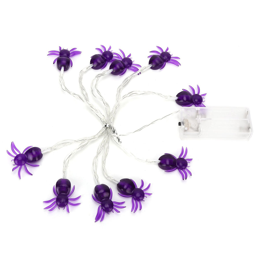 Halloween Lights LED Purple Spider Shape Decorative String Lights for Festival Party Indoor Outdoor Decoration