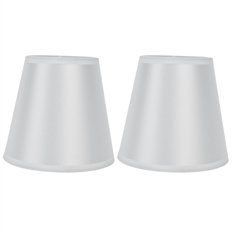 2PCS Modern Fabric Lampshade Clip On Wall Lamp Chandelier Lamp Shade for E14 Screw Table LightPT10 White