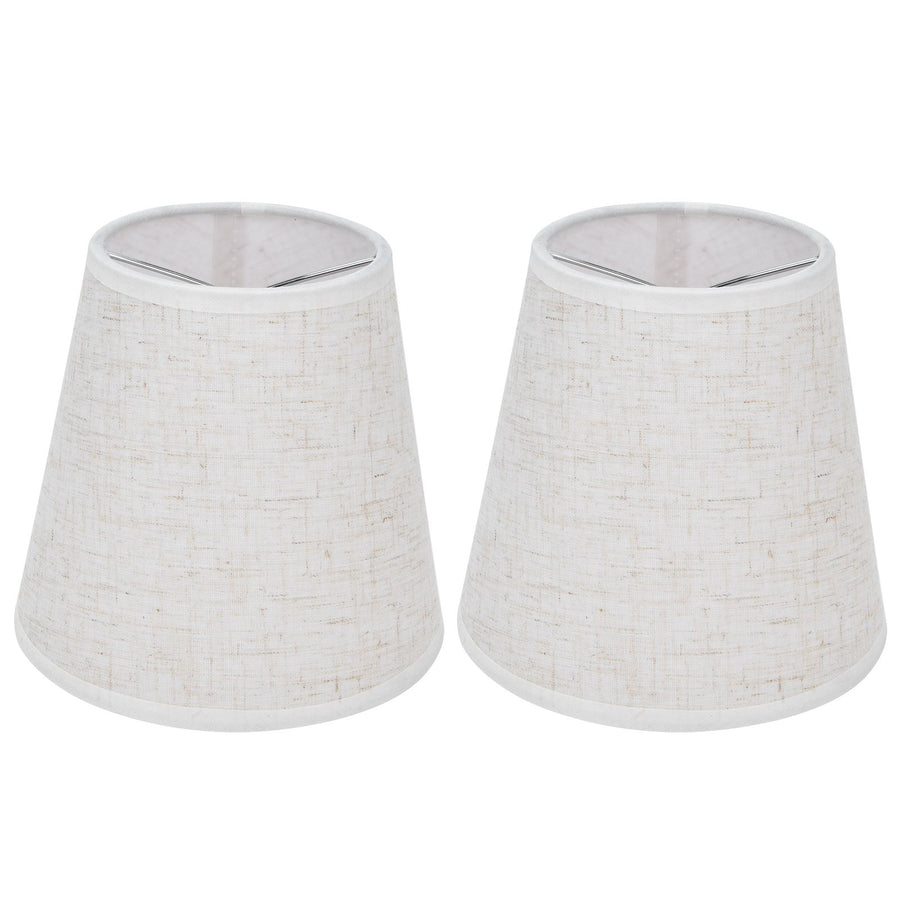 2PCS Table Lamp Shade Cover Fabric Clip On Lampshade for E14 Screw Candlestick Lamp ChandelierPT09 Linen
