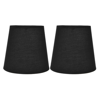 2Pcs Indoor Lamp Shade European Style Fabric Lampshade for E14 Chandelier Table Lamp Floor LampPX15 Black