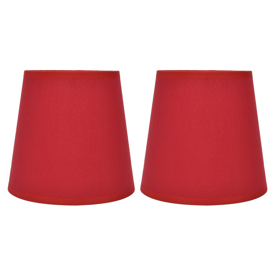 2Pcs Indoor Lamp Shade European Style Fabric Lampshade for E14 Chandelier Table Lamp Floor LampPX16 Red