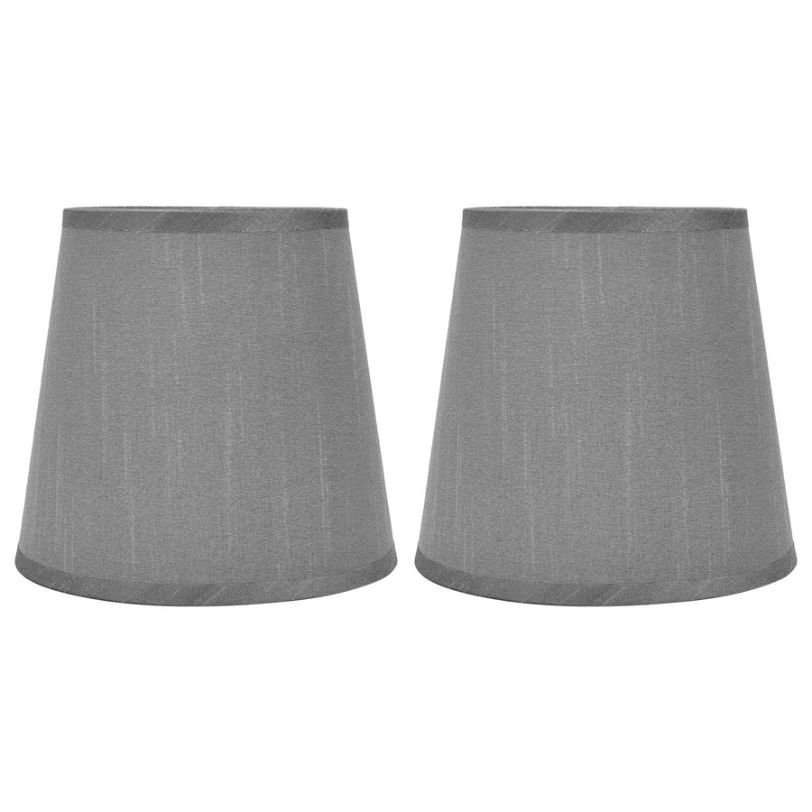 2Pcs Indoor Lamp Shade European Style Fabric Lampshade for E14 Chandelier Table Lamp Floor LampPX150 Silver Gray