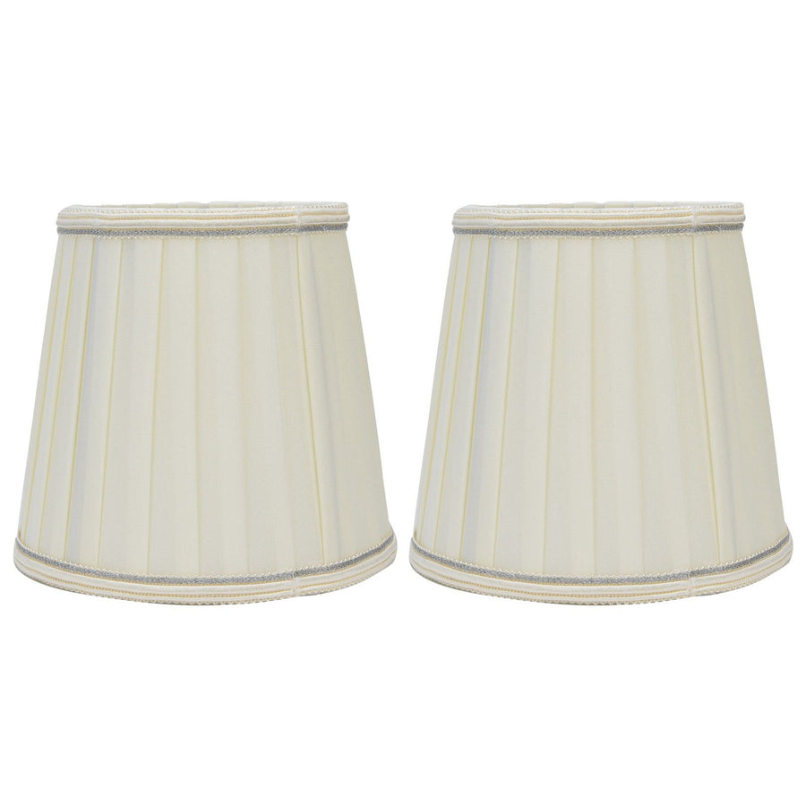 Fabric Lampshade Beige Silver Edge Craft European Style Simple Lamp Shade for E14 Screw Candlestick Lamp