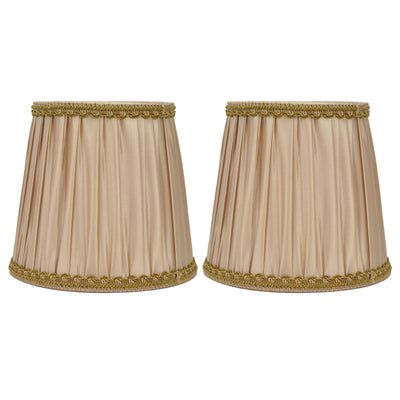 2PCS Fabric Lampshade Simple Lamp Shade for E14 Screw Candlestick Lamp Table Light Chandelier Gold