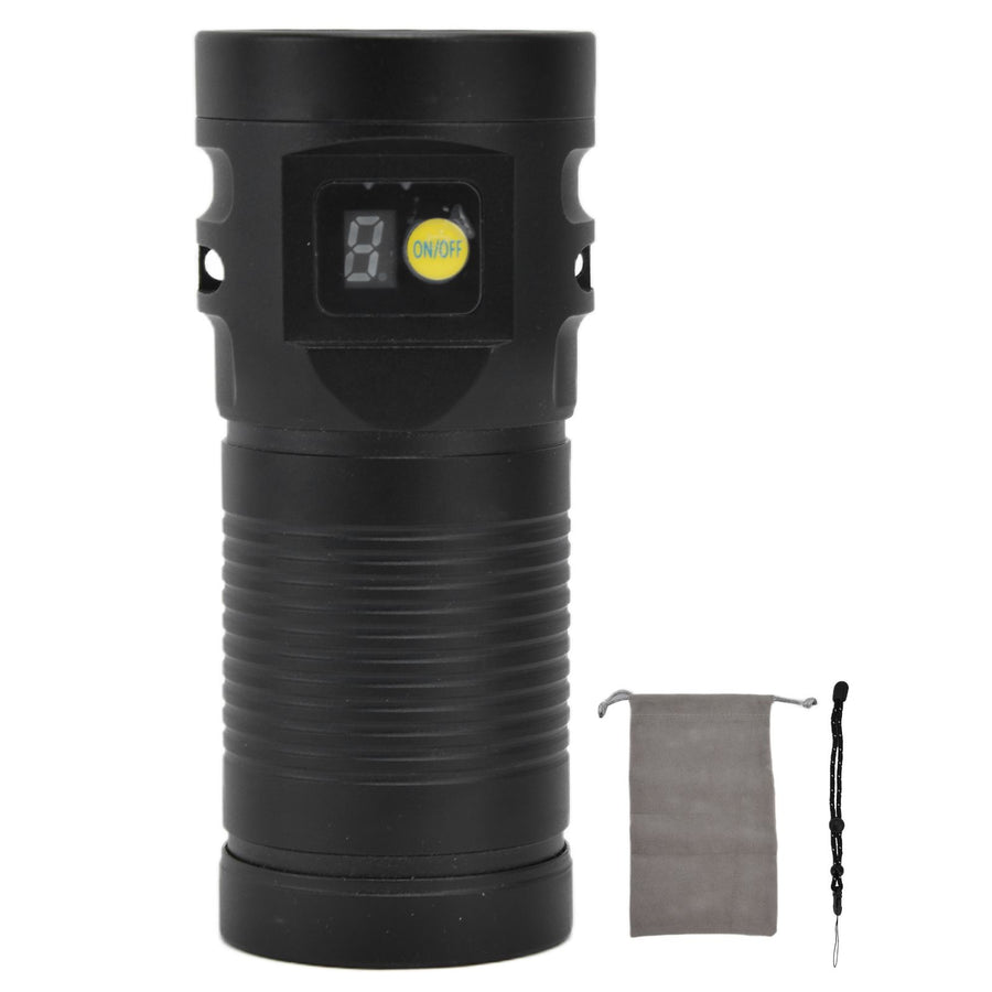 Brightest Flashlight LED 8 Modes Type C 9000mAh Waterproof Multifunctional Outdoor Light for CampingBlack