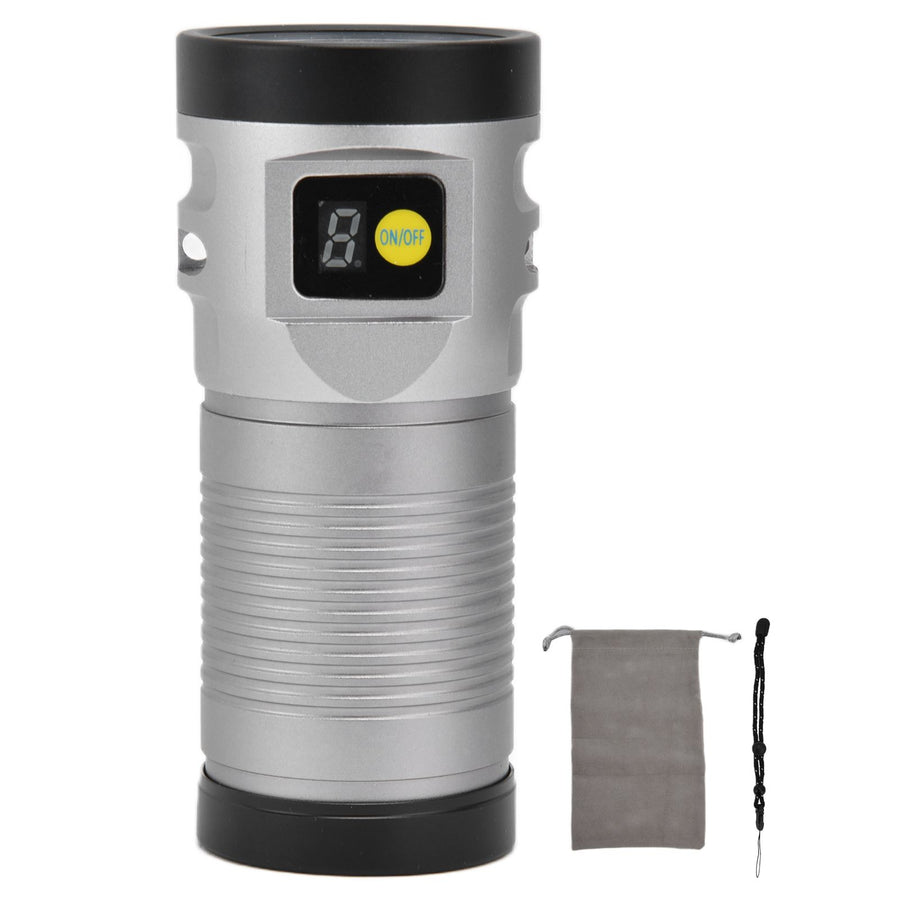 Brightest Flashlight LED 8 Modes Type C 9000mAh Waterproof Multifunctional Outdoor Light for CampingGrey