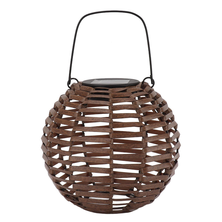 Rattan Solar Lantern Outdoor LED Hanging Lantern Waterproof Landscape Decorative Lamp for Garden Lawn Patio