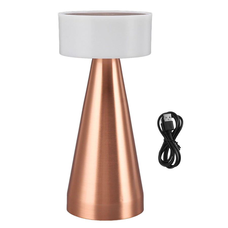 Portable LED Table Lamp 3 Color Temperatures Stepless Dimming 1800mAh Rechargeable Battery Nightstand Lamp Bedside Lamp Rose Gold