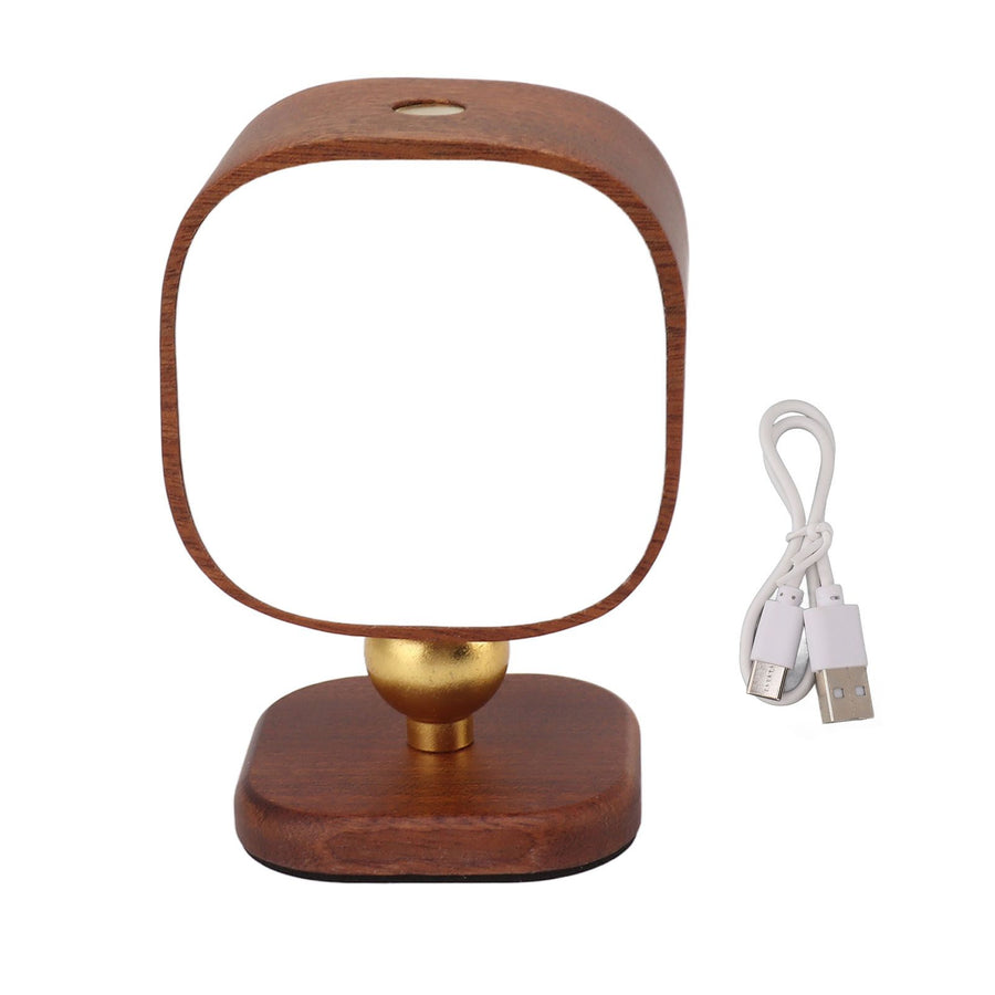 Wooden Magnetic Wall Lamp Portable Bedside Square Night Light Dimmable Wall Mounted Night Light Walnut