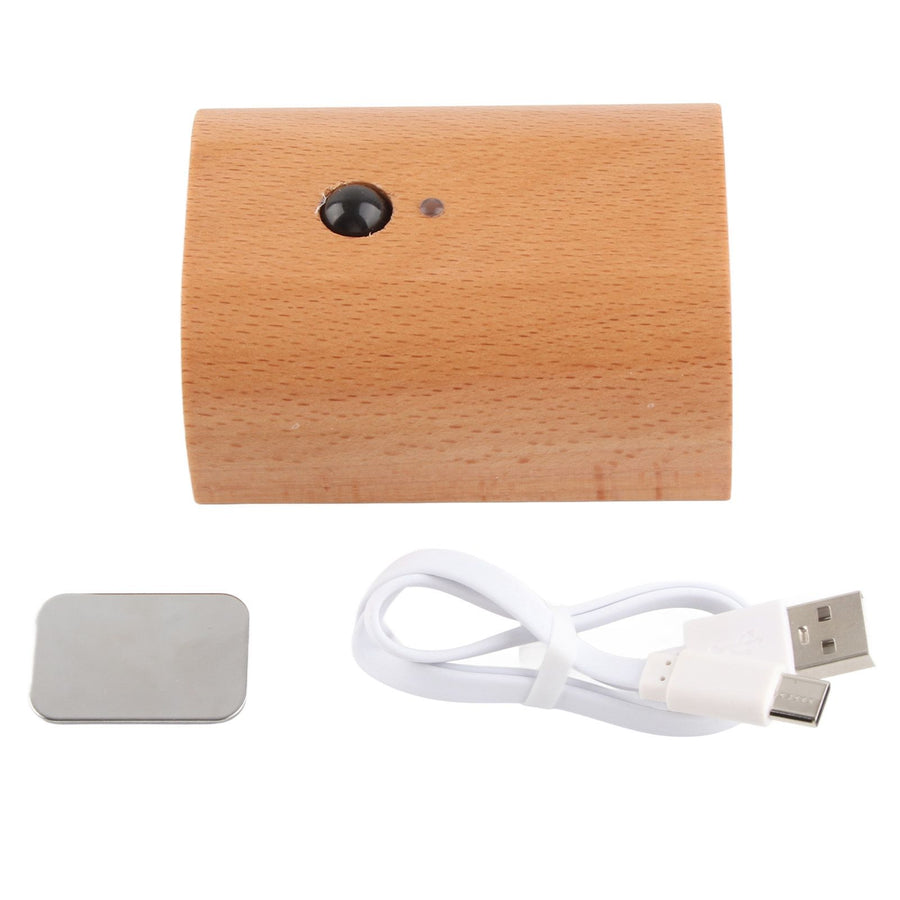 Step Light Wall Sconce Beech Wood Motion Dusk to Dawn Sensor Magnet 2 Side Lighting USB Rechargeable LED Wall Light