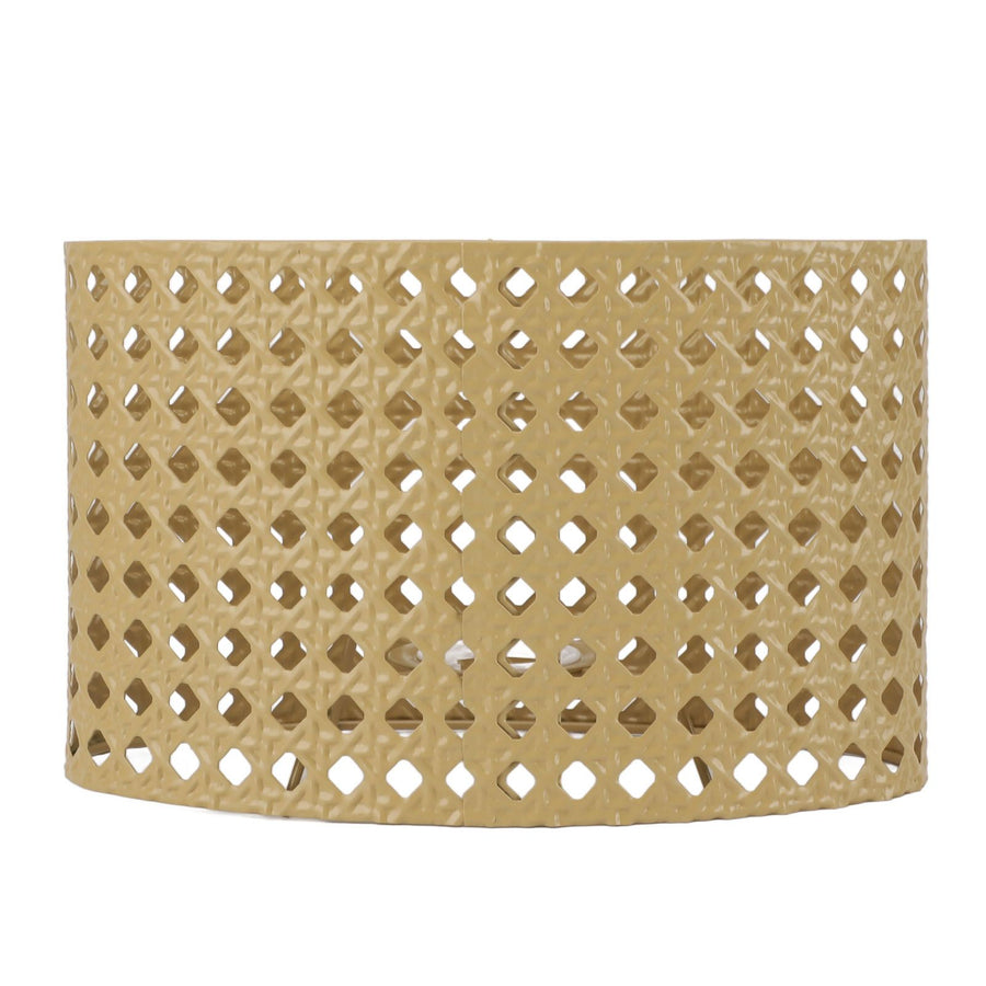 Iron Hollow Oval Lampshade Metal Engraving Hollow Lampshade Compatible for E27 E14 Caliber Lampholders Yellow