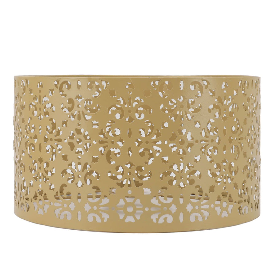 Desk Lampshade Hollow Out Iron Exquisite Decorative Lamp Shade for E27 E14 Floor Lamps Chandeliers Yellow