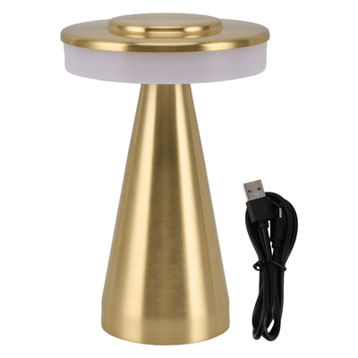 Portable LED Bedside Night Light 3 Color Temperature top Touch control Rechargeable Battery Bedside Lamp Gold