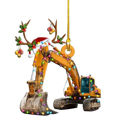 Christmas Tree Pendant Hanging Decoration Gift Personalized Fire Truck Vehicle Truck Boat Excavator Pendant