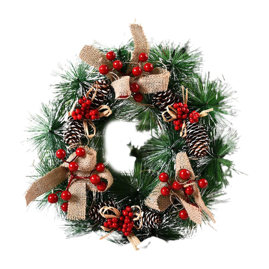 Christmas Wreath Artificial Christmas Hanging Wreath for Front Door Wall Tree Christmas Party Shop Window Decoration