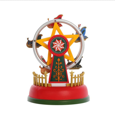 Christmas Mini Music Box Luminous Music Carousel Ferris Wheel Animated Christmas Gift Romantic Desktop Decoration