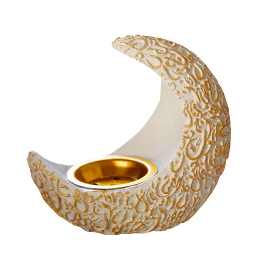 Incense Holder Moon Shape Aroma Stove Holder Resin Incense Holder Aromatherapy Stove Desktop Ornament Home Office Decor