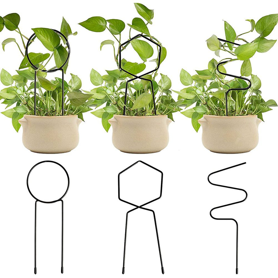 3 Pcs Metal Garden Trellis Climbing Plants Support Indoor Iron Plant Trellis for Ivy Vine Rose Flowers House Plants