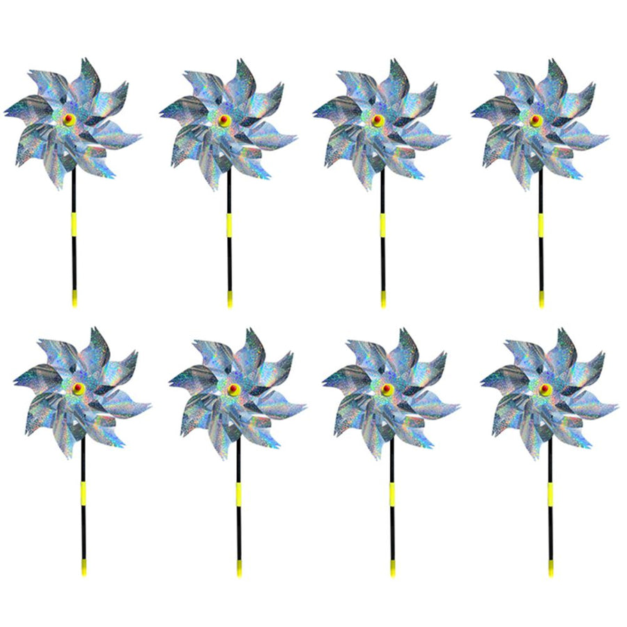 8Pcs Bird Repeller Pinwheel Reflective Garden Plant Flower Bird Repellent Windmill Garden Decoration