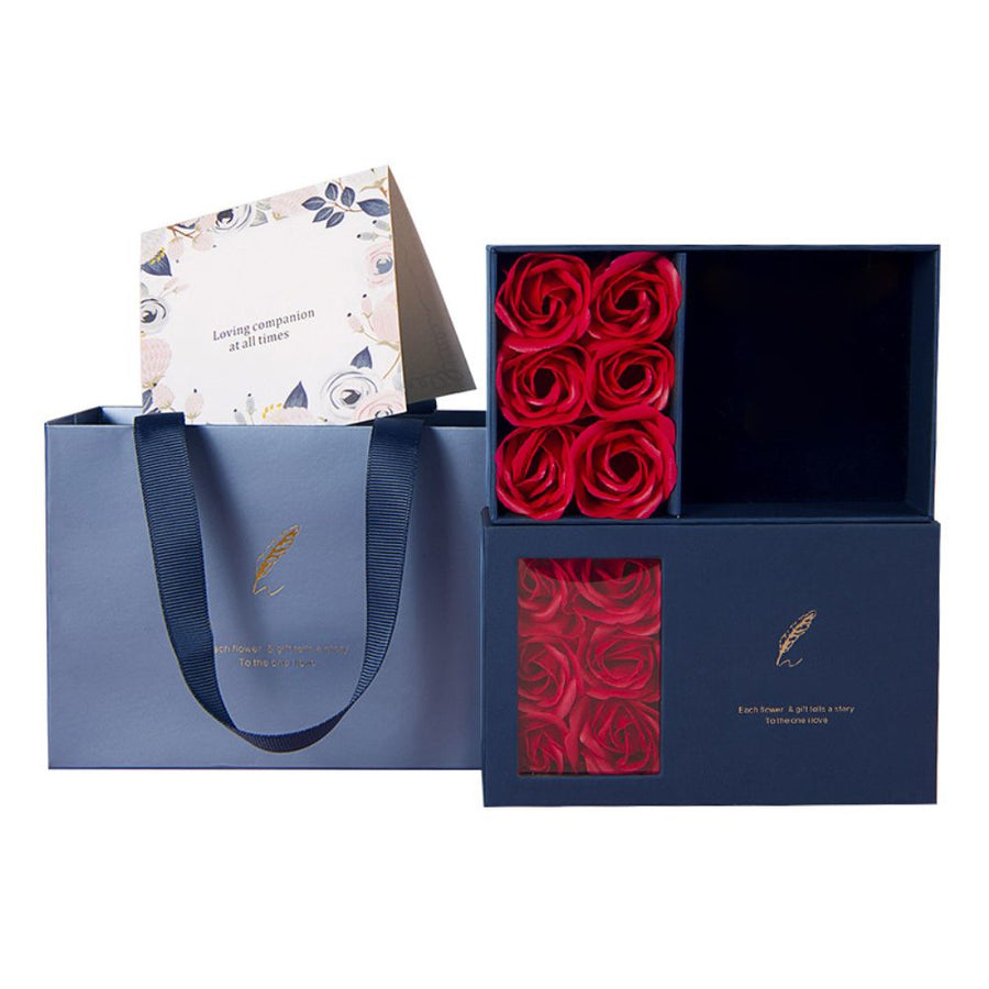Rose Jewellery Gift Box Real Eternal Roses Handmade Rose Jewellery Storage Box for Girlfriend Wife Wedding Mother's Day
