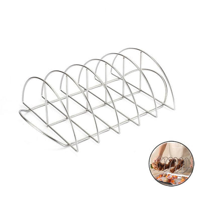 Stainless Steel Barbecue Bracket Rib Rack Barbecue Grilling Rack Non Stick Beef Steak Holder for Outdoor Picnic Barbecue Supplies