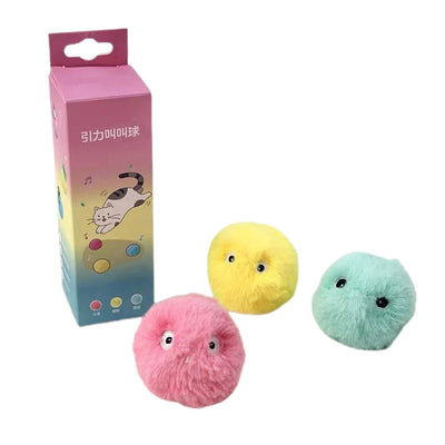 Plush Catnip Ball Cat Toy Lifelike Animal Chirping Sounds Interactive Cat Toys Soft Fluffy Plush Cat Ball Toys