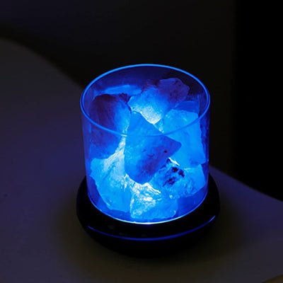 Salt Crystal Lamp Night Light USB Aroma Diffuser Salt Lamp Colorful Salt Crystal Lamp Fragrance Oil Diffuser for Office Yoga Bedroom