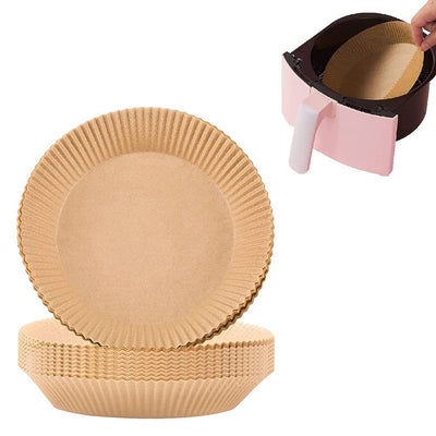 100 Pcs Air Fryer One Time Paper Liner Non Stick Air Fryer Paper Liners Oil Proof Parchment Baking Paper for Kitchen Microwave Oven