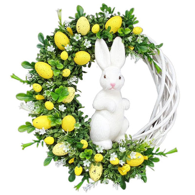 Easter Bunny Egg Wreath Acrylic Rabbit Egg Wreath Indoor Outdoor Easter Hanging Ornaments Home Front Door Party Decorations