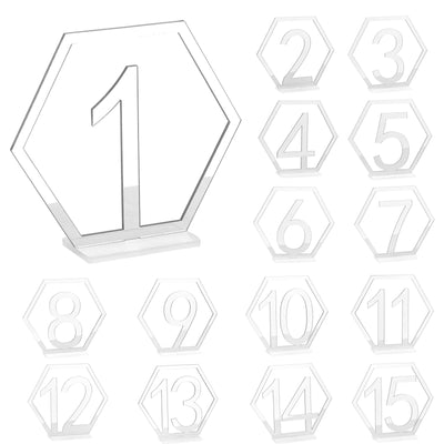 Table Number Acrylic Mirror 1 To 15 Table Number For Weddings Dinner