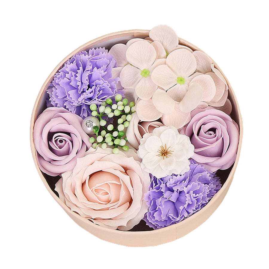 Artificial Flowers Combo Box Simulation Fake Soap Flower Round Box Valentine's Day Holiday Gift